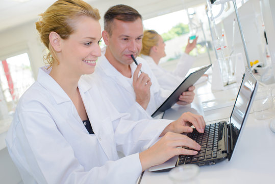 laboratory colleagues doing research
