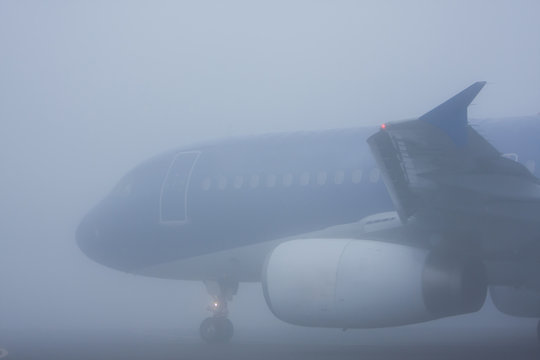 the plane in the fog