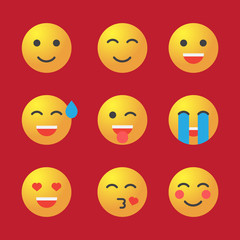 Emoticon set. Collection of Emoji. 3d emoticons vector