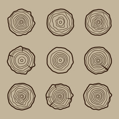 Tree rings background and saw cut tree trunk Conceptual graphics