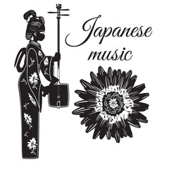 Vector flat style japanese music template