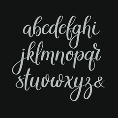 Handwritten Brush Letters. ABC. Modern Calligraphy. Hand Lettering Vector Alphabet
