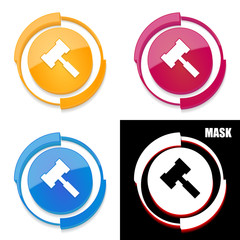  okrągła ikona 3D z blaskiem zestaw 