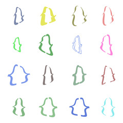 Set of braces or curly brackets icon