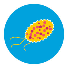Bacteria virus microscopic isolated microbes icon human microbiology organism and medicine infection biology illness pathogen mold vector illustration.
