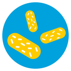 Bacteria virus microscopic isolated microbes icon human microbiology organism and medicine infection biology illness pathogen mold vector illustration.