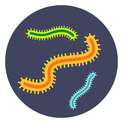 Bacteria virus microscopic isolated microbes icon human microbiology organism and medicine infection biology illness pathogen mold vector illustration.