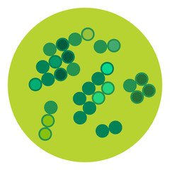 Bacteria virus microscopic isolated microbes icon human microbiology organism and medicine infection biology illness pathogen mold vector illustration.