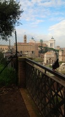Fototapeta na wymiar Veduta dei monumenti di Roma dal Palatino
