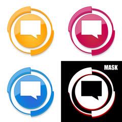 okrągła ikona 3D z blaskiem zestaw © vempireart