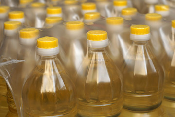 Cooking oil in plastic container