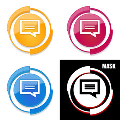 okrągła ikona 3D z blaskiem zestaw