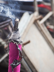 Large Incense Stick Burning for Lunar New Year in Dali China