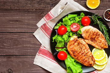 Grilled chicken breast fillet on a plate