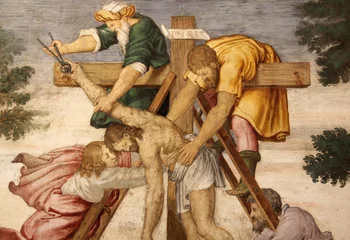 Christus vom Kreuz abgenommen (Detail)  Fresko, Kirche San Maurizio, Mailand © gabriffaldi