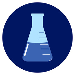 Isolated erlenmeyer icon on a sticker, Vector illustration