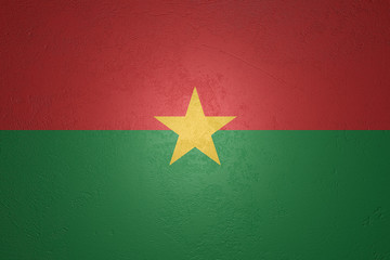 Flag of Burkina Faso on stone background, 3d illustration