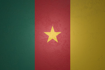 Flag of Cameroon on stone background, 3d illustration
