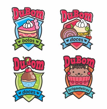 Logo, set logos, Etiquetas, tags. adesivos doces, docinhos, doce, logos, vetor, padaria, doceria, confeitaria 01