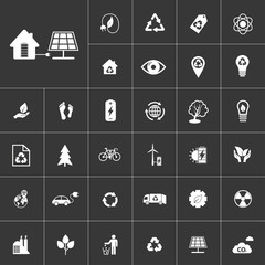 solar panel at home. ecology and alternative energy icon set at gray background. Natural renewable energy technologies as solar, wind, water, geothermal heat, bio fuel.