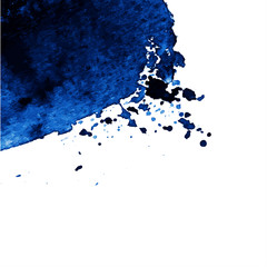 Blue colorful watercolor hand drawn stroke