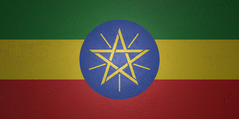 Flag of Ethiopia on stone background, 3d illustration