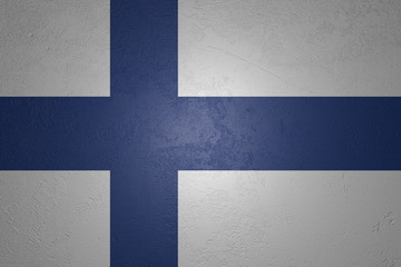 Flag of Finland on stone background, 3d illustration