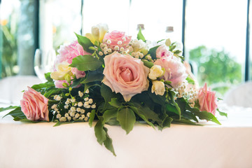 Table set for an event party or wedding reception