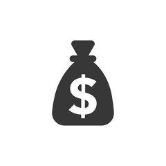 Money bag icon in a flat design