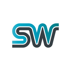 Initial Letter SW Linked Design Logo