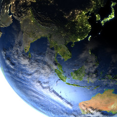 Southeast Asia on planet Earth