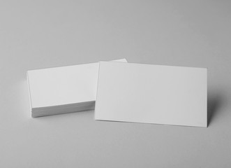 Blank business cards on white background