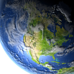 Fototapeta premium North America on planet Earth