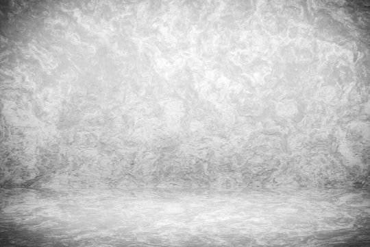 Grunge black and white studio backdrop with space for vintage presentation background ,3D rendering