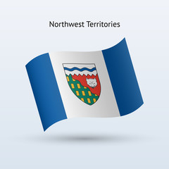 Canadian Northwest Territories flag waving form. 
