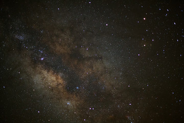 Close-up of Milky way galaxy with stars and space dust in the universe, Long exposure photograph,...