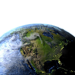 North America on Earth - visible ocean floor