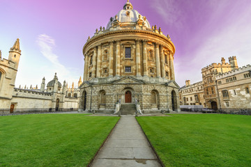 Science library at sunset in Oxford, England