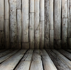 Interior old wood room.