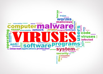 Arrow shape wordcloud tags malware viruses