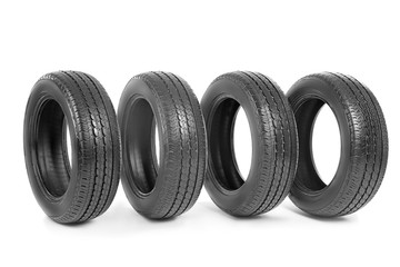 Car tires, isolated on white