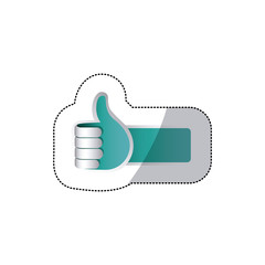 color hand making the good sign icon, vector illustraction