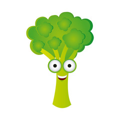 color kawaii happy broccoli icon, vector illustraction design
