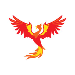 Phoenix bird logo design template