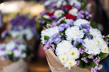 Bouquet of flowers in the market