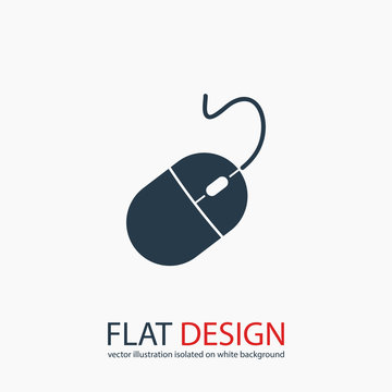 Computer mouse icon, vector illustration. Flat design style