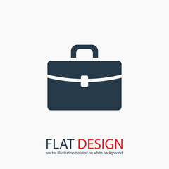 Briefcase icon, vector illustration. Flat design style