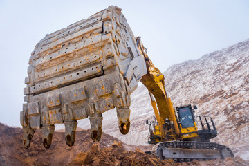 Big yellow excavator © agnormark