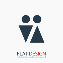 Male and female sign icon, vector illustration. Flat design style