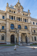 Fototapeta na wymiar The Biscay Foral Delegation Palace in the Basque city Bilbao is a eclectic mansion, built between 1890 and 1900. It is the seat of the executive branch of Government of Biscay